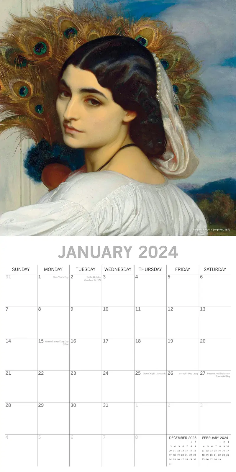 Pre-Raphaelites - 2024 Square Wall Calendar 16 Months Arts Planner New Year Gift Price