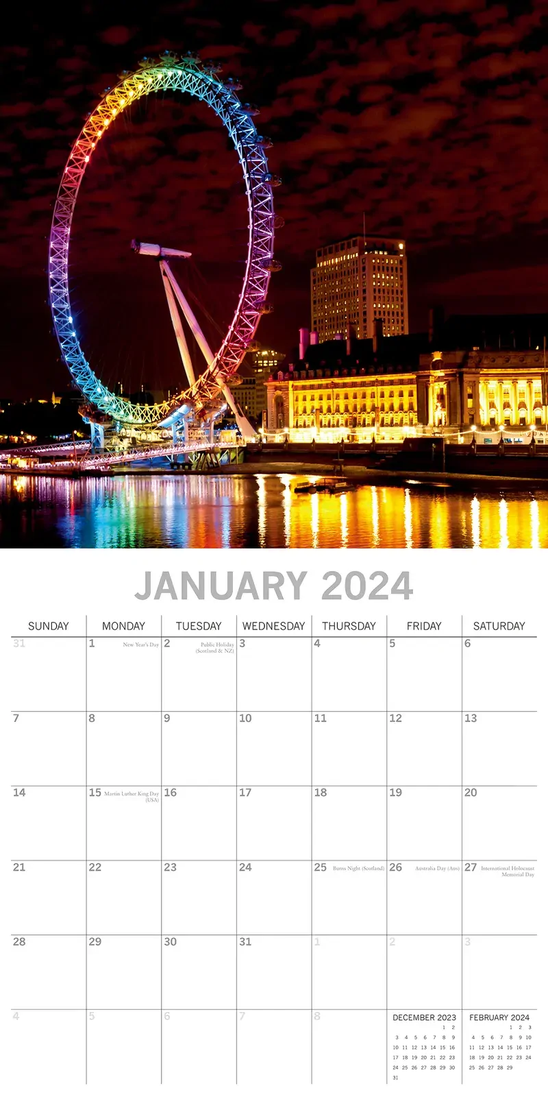 Rainbows 2024 Square Wall Calendar 16 Month Arts Planner Christmas New Year Gift Price