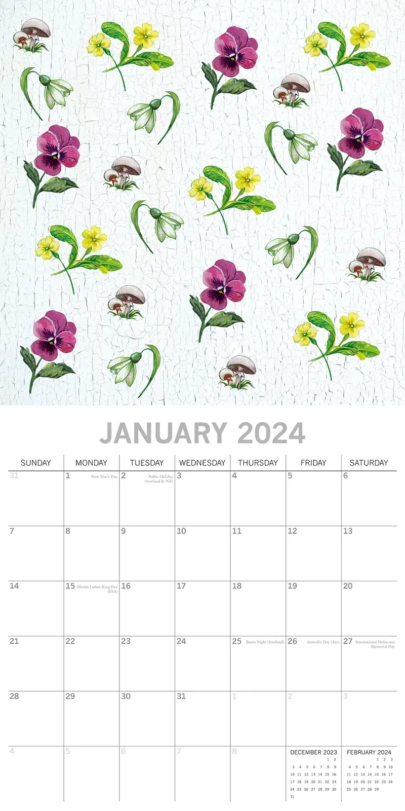 Beauty of Nature 2024 Square Wall Calendar 16 Month Floral Planner New Year Gift Price
