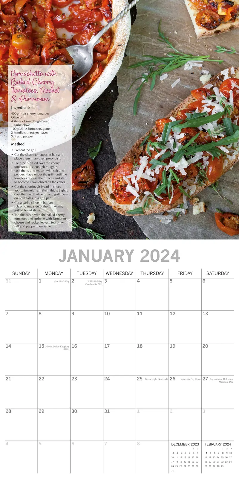 From Garden to Kitchen 2024 Square Wall Calendar 16 Month Food Planner w Recipes Price