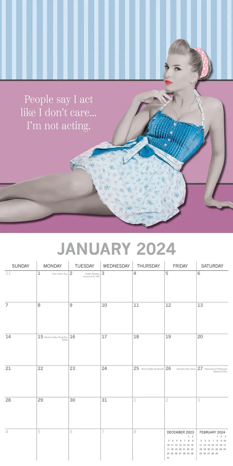 Bitchy Talk - 2024 Square Wall Calendar 16 Month Planner Christmas New Year Gift Price