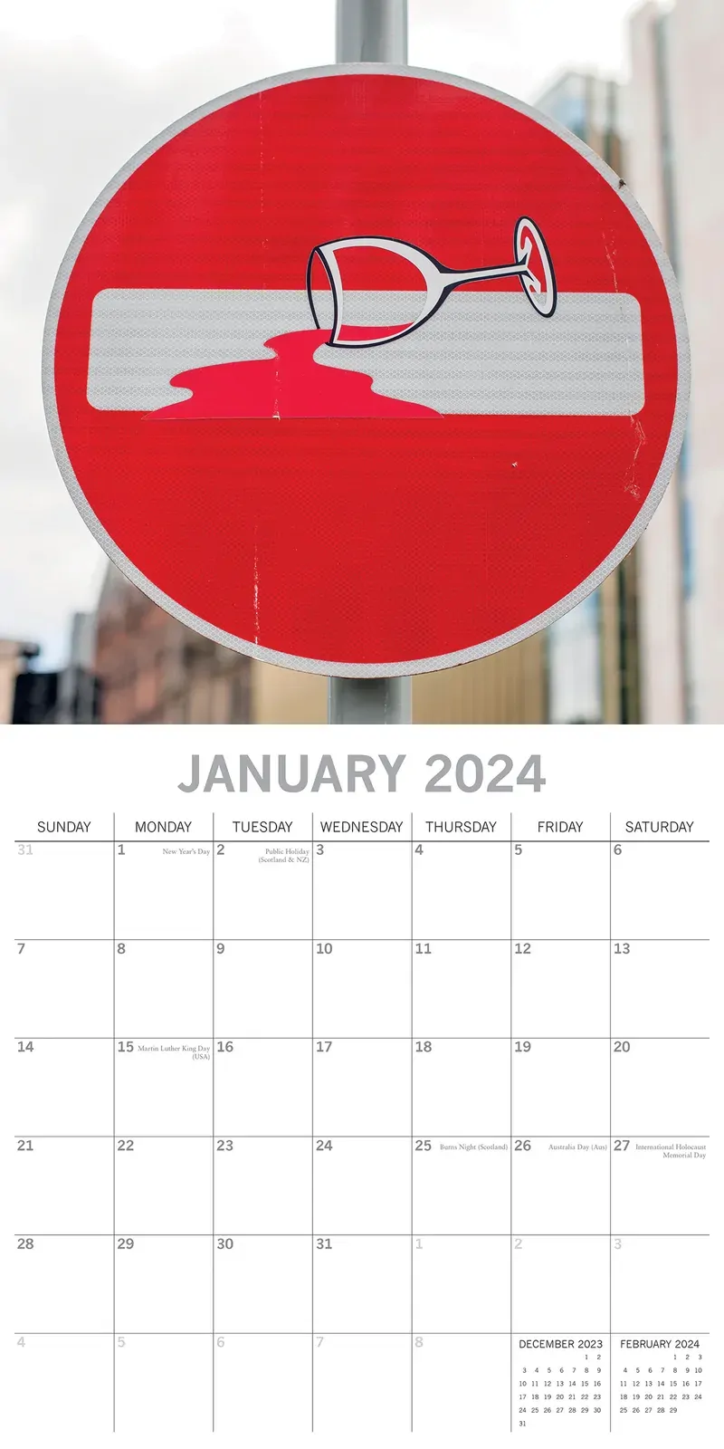 Danger Hilarious Road Signs Ahead - 2024 Square Wall Calendar 16 Months Planner Price