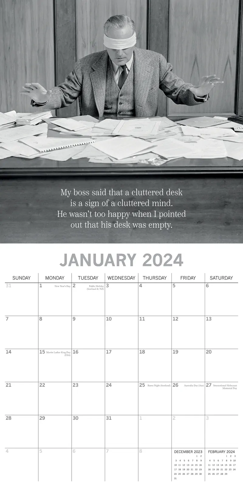 Witty One Liners - 2024 Square Wall Calendar 16 Months Fun Planner New Year Gift Price