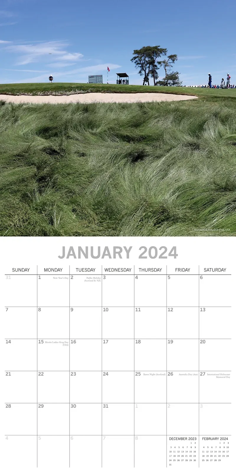 The World of Golf - 2024 Square Wall Calendar 16 Months Lifestyle Planner Gift Price
