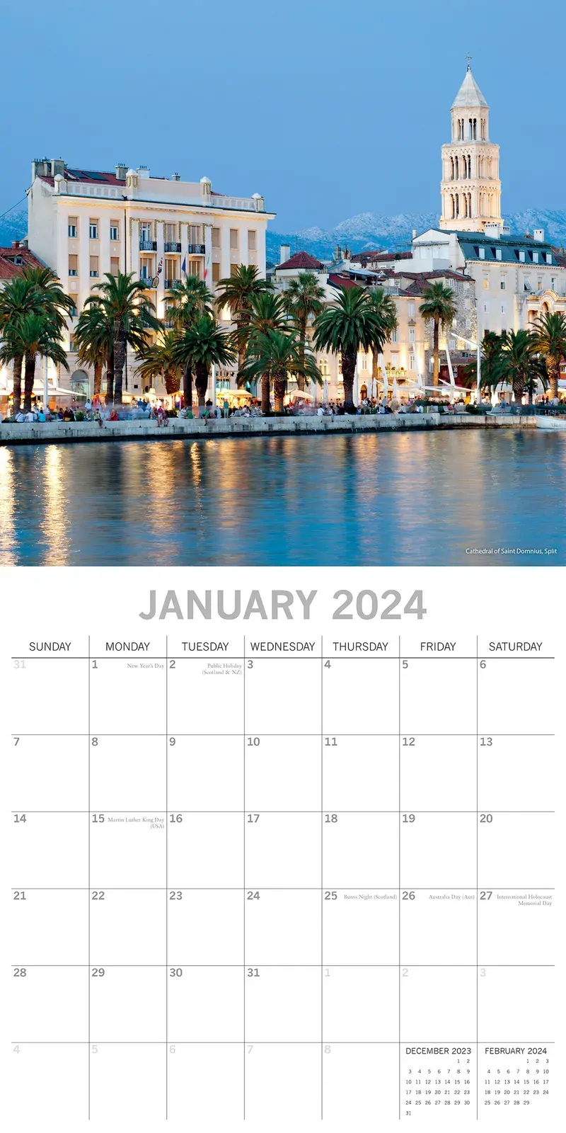 Croatia - 2024 Square Wall Calendar 16 Months Premium Planner Xmas New Year Gift Price