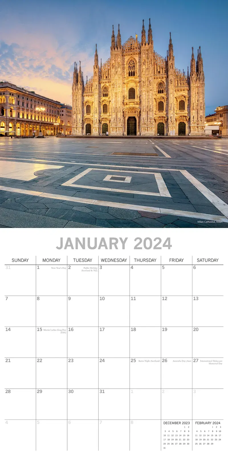 Italy 2024 Square Wall Calendar 16 Month Premium Planner Christmas New Year Gift Price