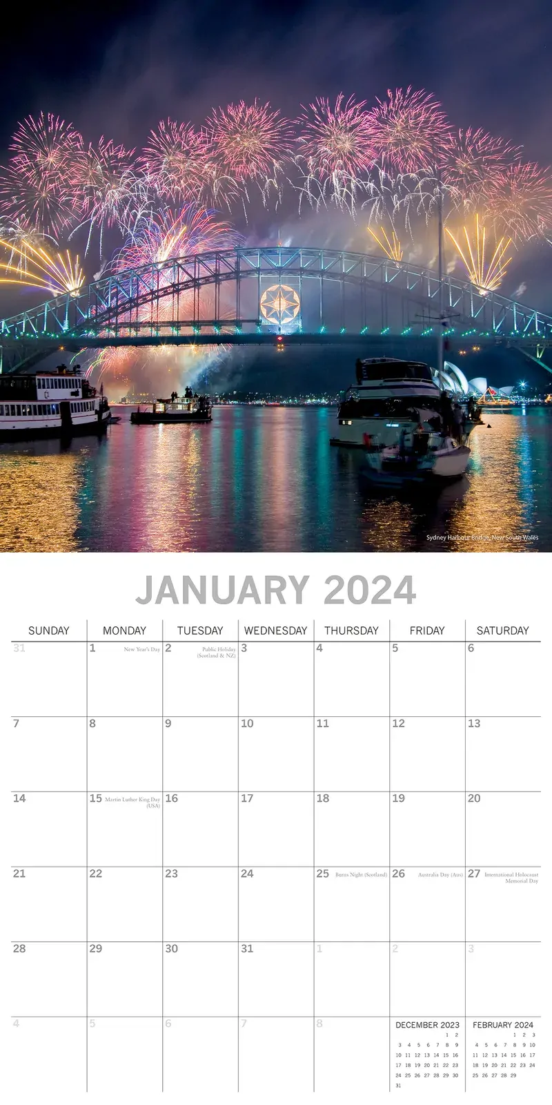 Landmarks of Australia 2024 Square Wall Calendar 16 Months Planner New Year Gift Price