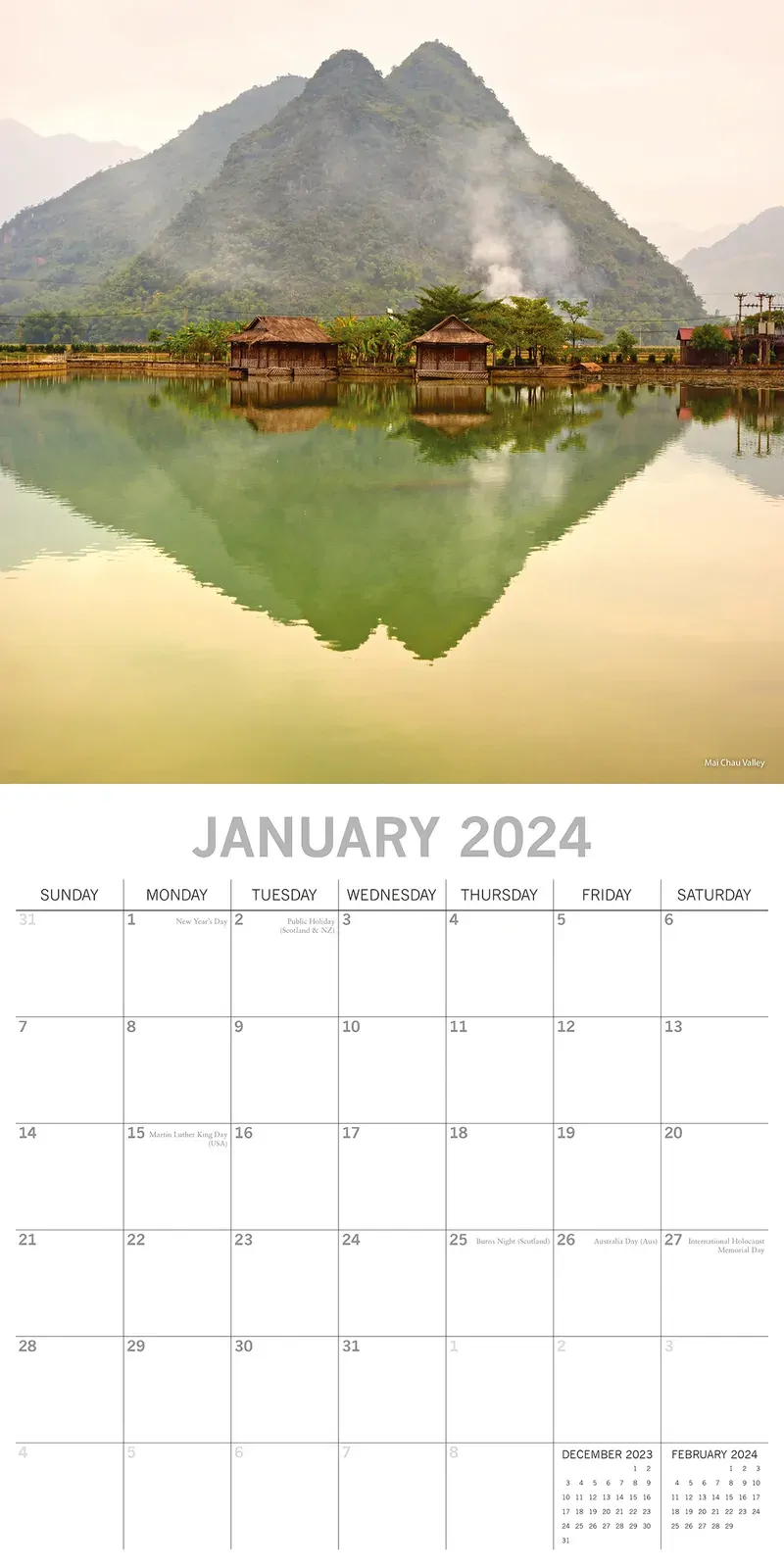 Vietnam - 2024 Square Wall Calendar 16 Months Premium Planner Xmas New Year Gift Price