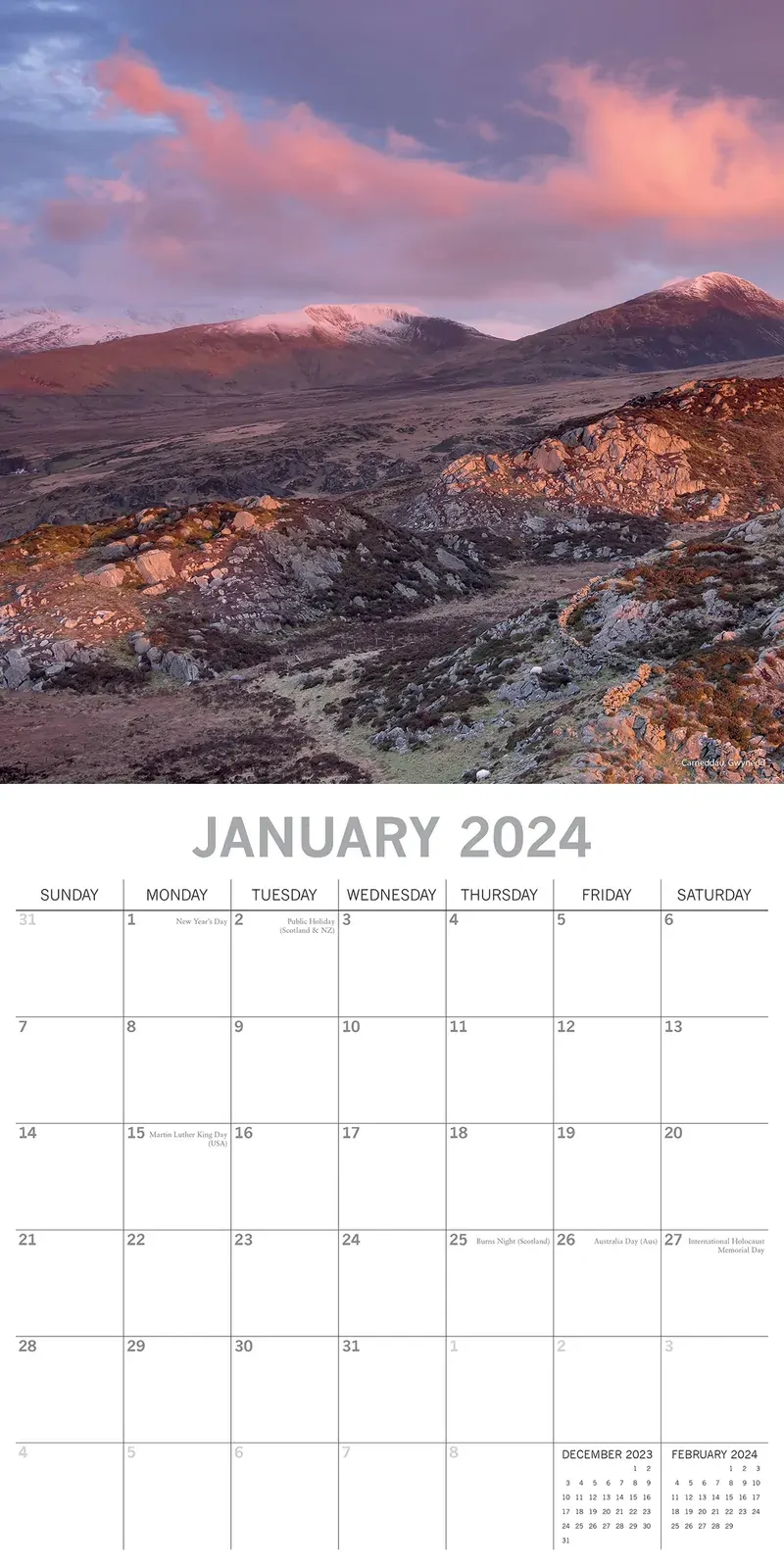 Beautiful Britain - 2024 Square Wall Calendar 16 Months Planner New Year Gift Price