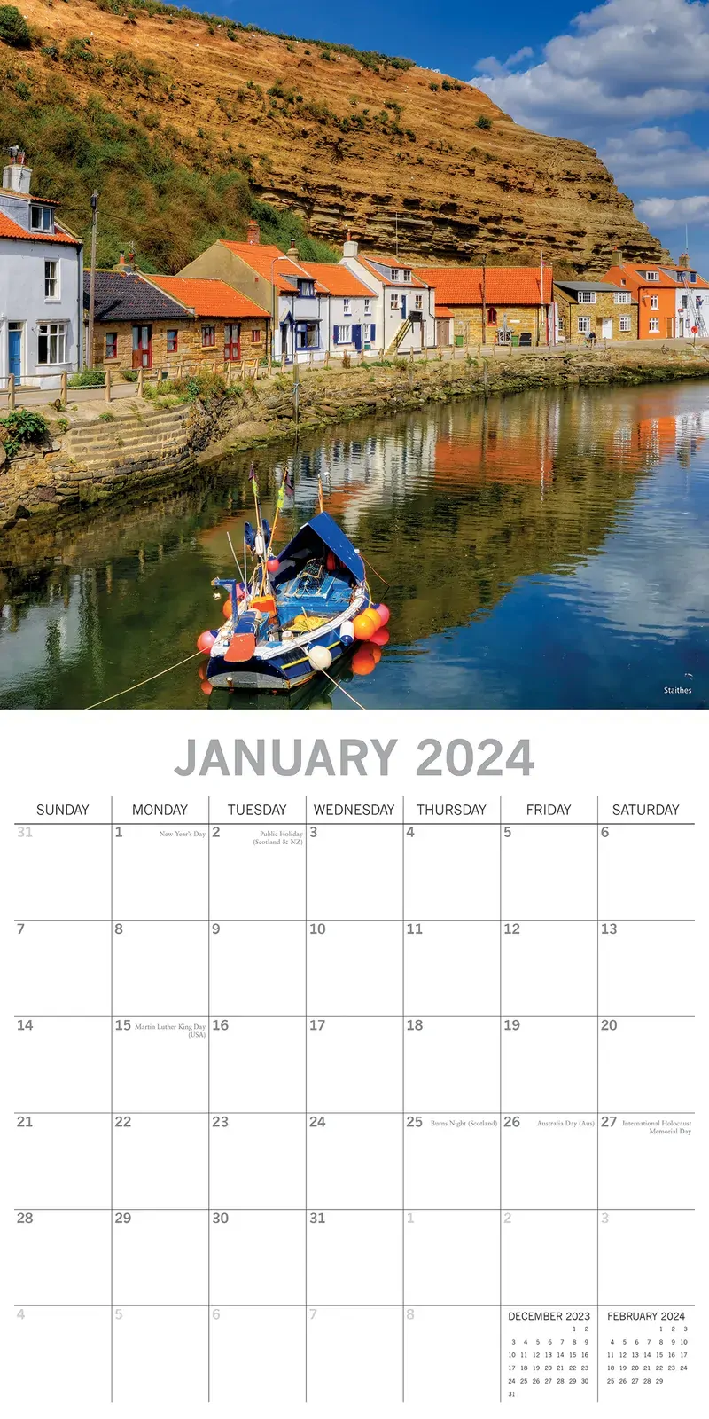North Yorkshire - 2024 Square Wall Calendar 16 Months Planner Xmas New Year Gift Price