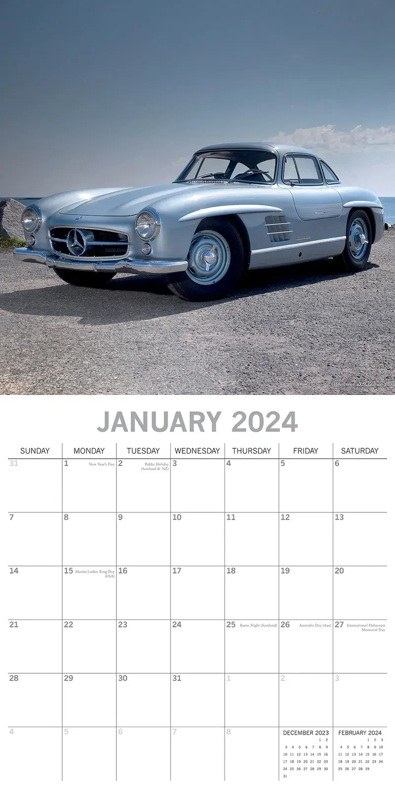 Classic Cars 2024 Square Wall Calendar 16 Months Planner Christmas New Year Gift Price