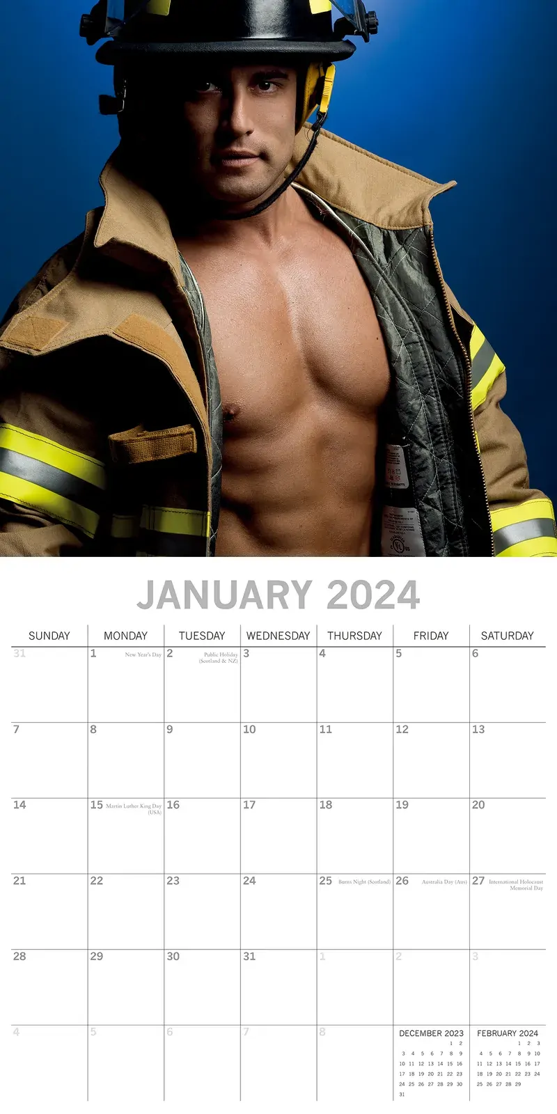 Firefighters 2024 Square Wall Calendar 16 Months Planner Christmas New Year Gift Price