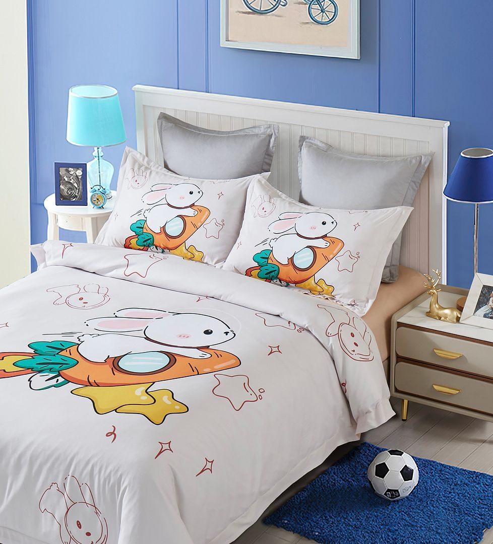 Rabbit Kids Quilt Cover Set - Double Size Price