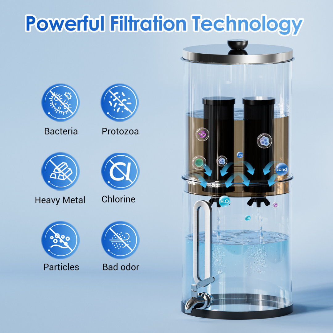 Aimex Portable Water Filter - Gravity-Fed, 304 Stainless Steel, Fluoride Removal Price