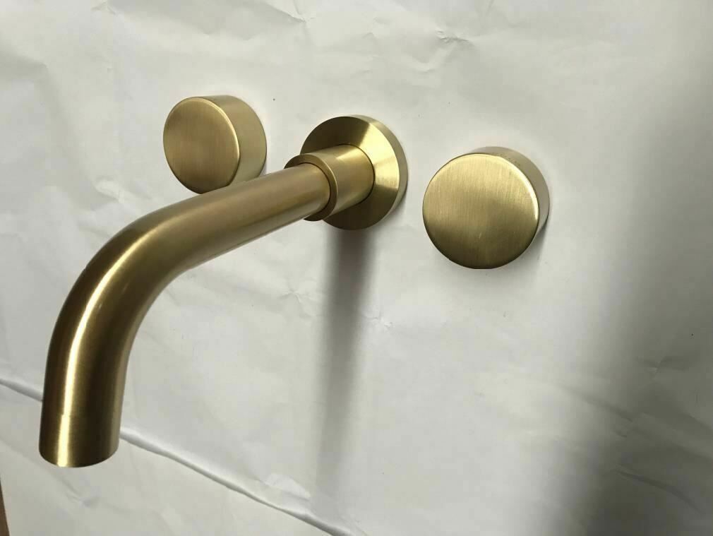 2021 New Burnished Gold Brushed Brass mixer WaterMark WELS round taps wall faucet basin Price