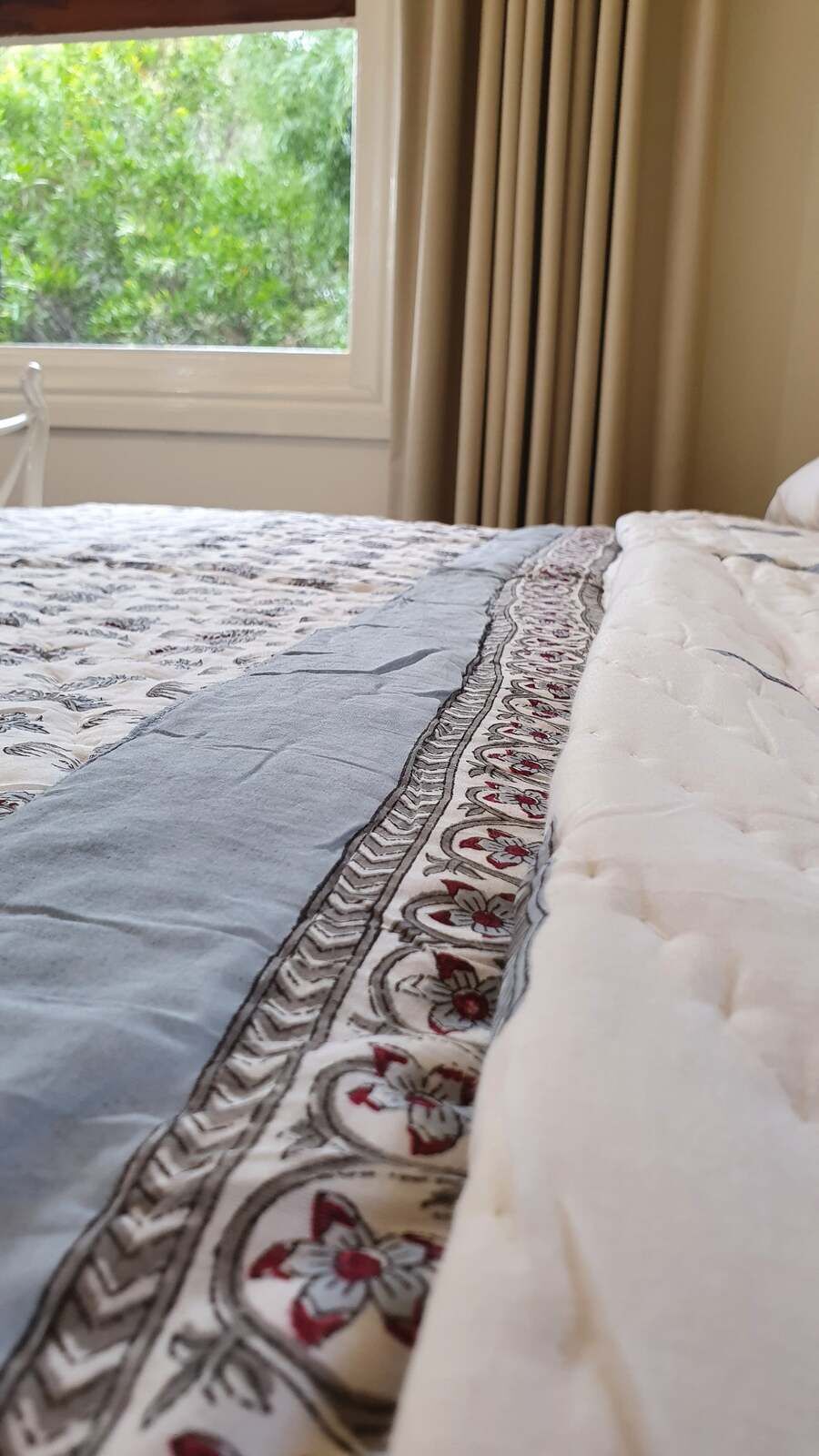 Kolka Palm & Pine Reversible Quilt 100% Cotton Blue - King Size Price
