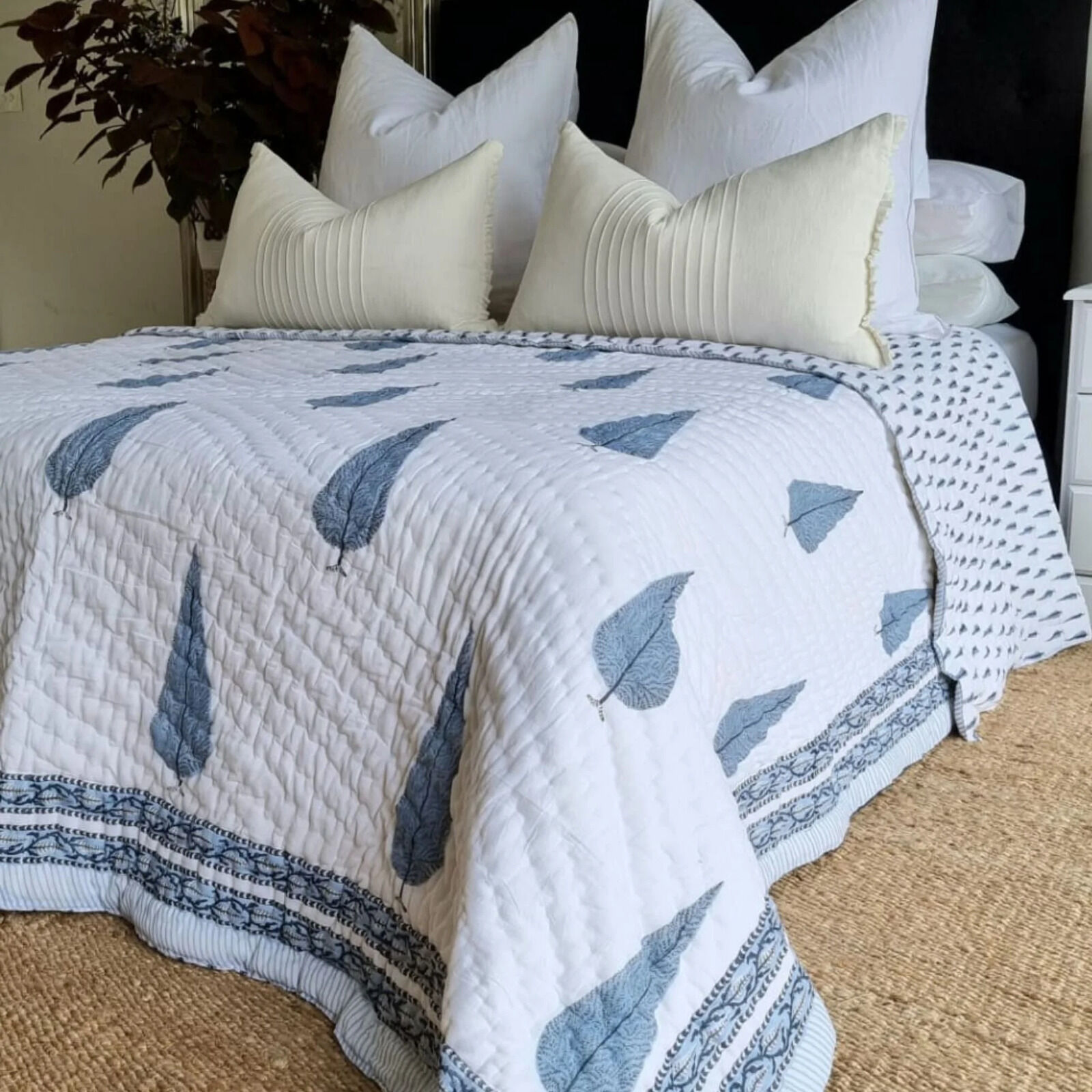 Pine Tree Reversible Quilt - Grey (King - 228 cm x 274 cm) Price