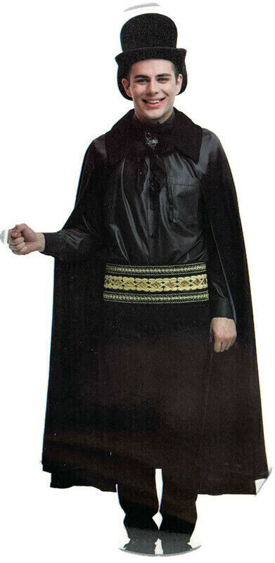 Adult Cape Cloak Collared Robe Halloween Vampire Witch Wizard 140cm Collar - Black Price