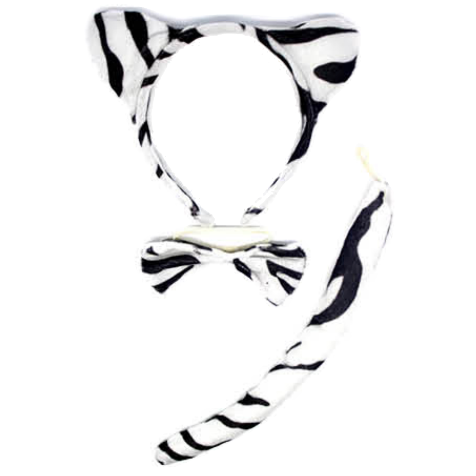 2pc Set Animal Headband w Bow Tail Rabbit + Zebra Ears Costume Halloween Party Price