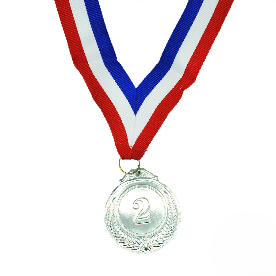 2nd METAL SILVER WINNER MEDALS Sports Day School 46cm Ribbon Olympics Price