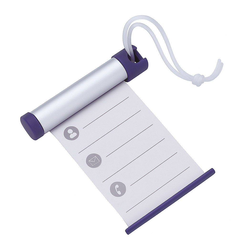 6x Funky Luggage Cylinder Tag Rollout Label for Address Details - Silver/Blue Price