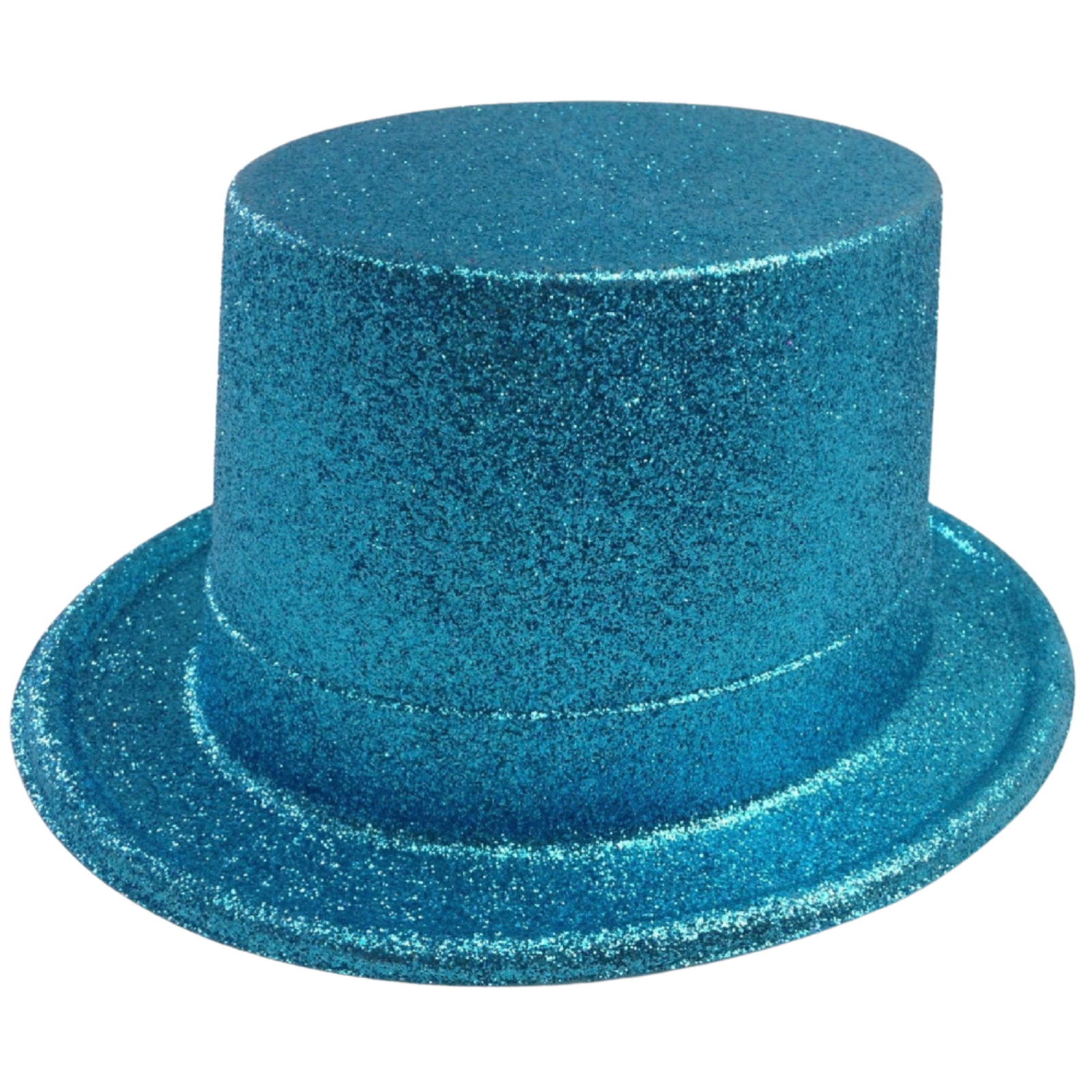 6x GLITTER TOP HAT Fancy Party Plastic Costume Tall Cap Fun Dress Up BULK - Sky Blue Price