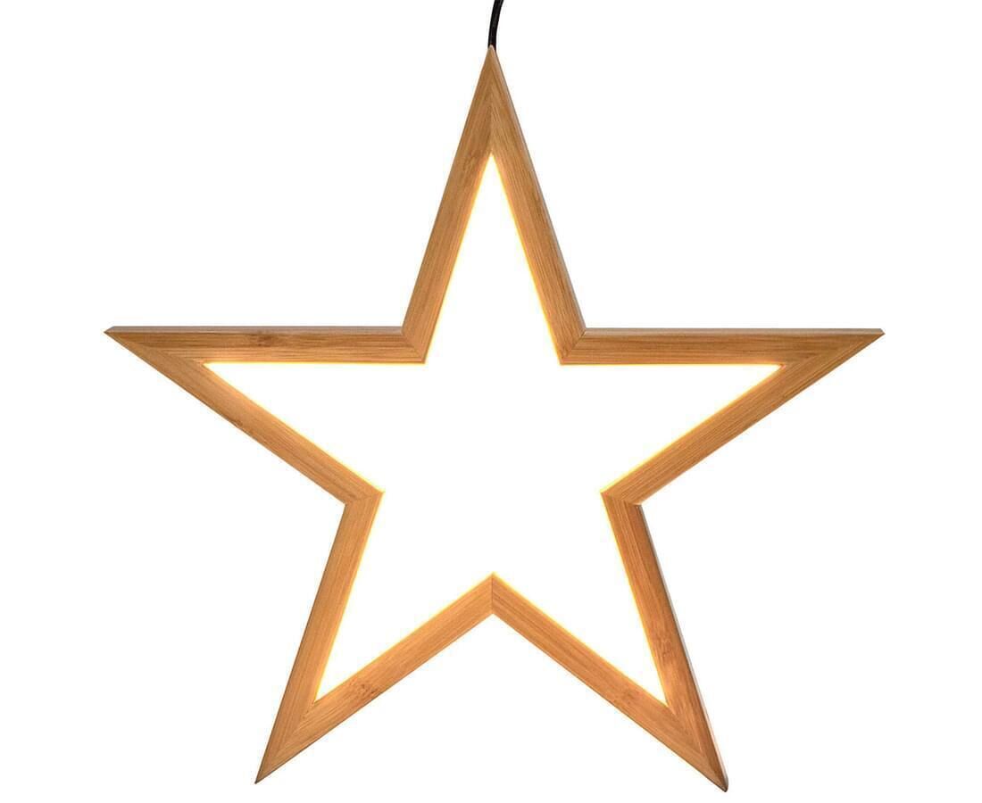 2x Large Bamboo Star LED Hanging Lamp Light Home Decor Lighting - Natural Price