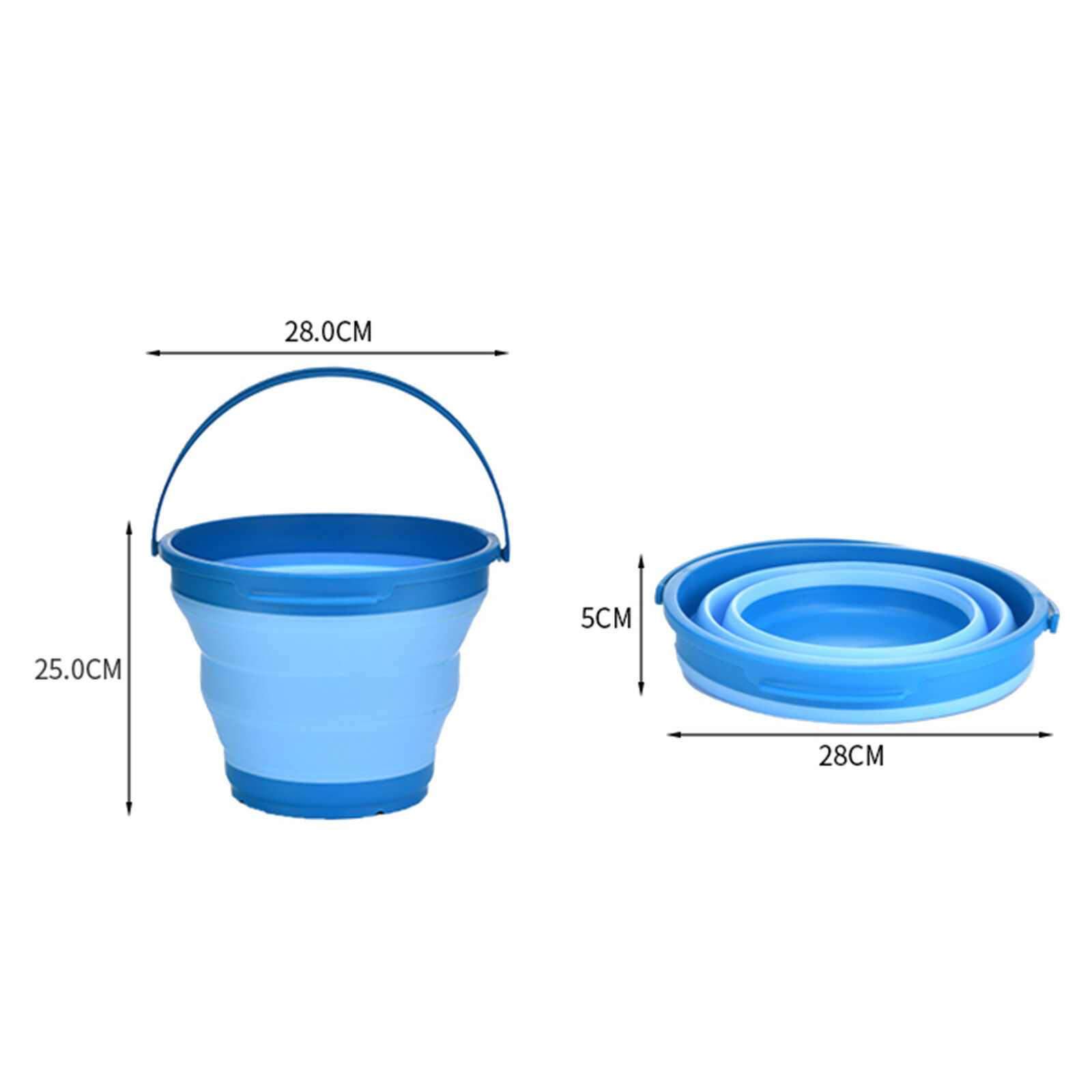 7 Litre Foldable Collapsible Silicone Bucket for Home/Hiking/Camping/Fishing - Blue Price