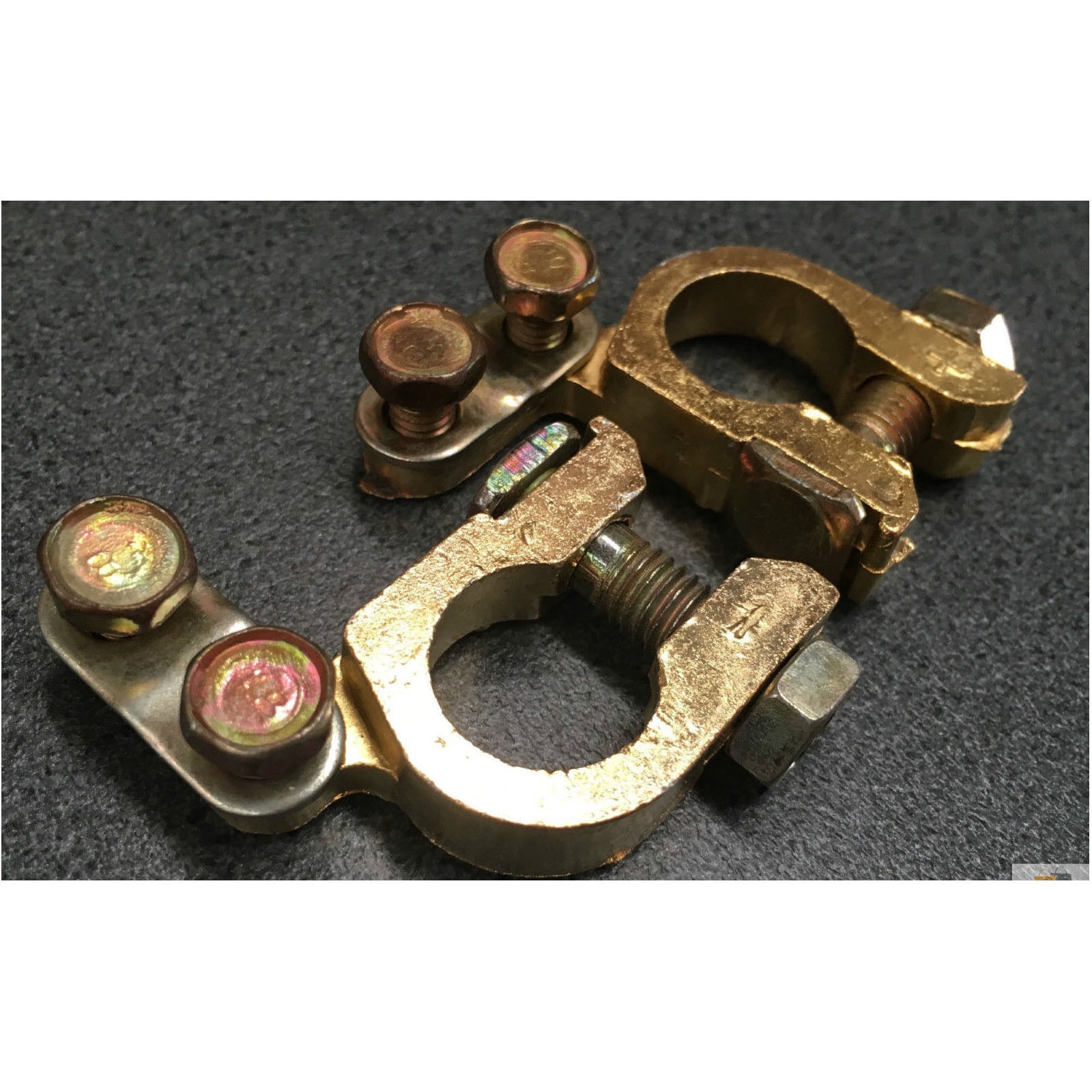 2pcs Battery Terminal Clamp Replacement Clips Brass Connector Auto Car Durable Price