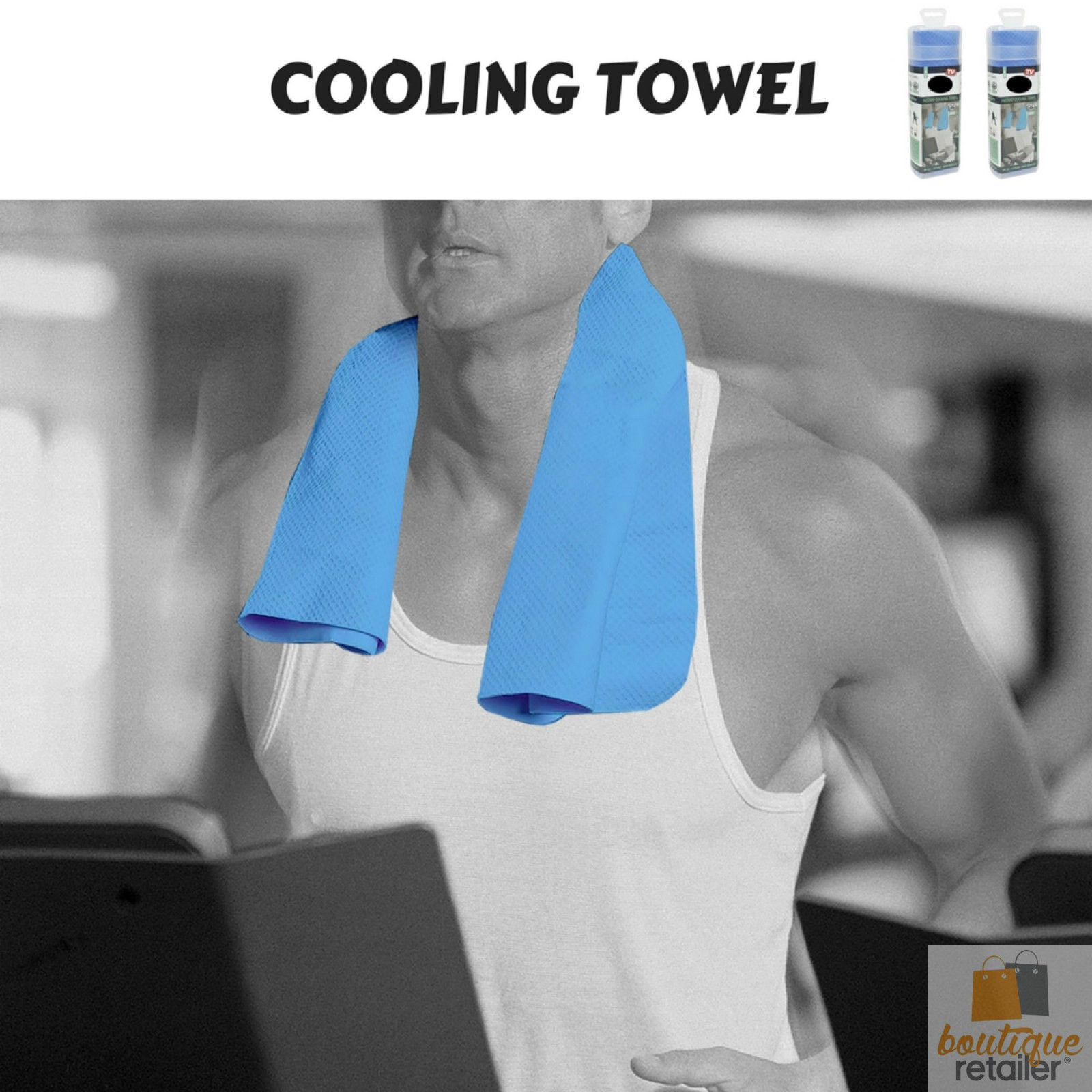 2x INSTANT COOLING TOWEL UPF 50+ Ice Cold Sport Sweat Absorbing Leisure 66x43 Price