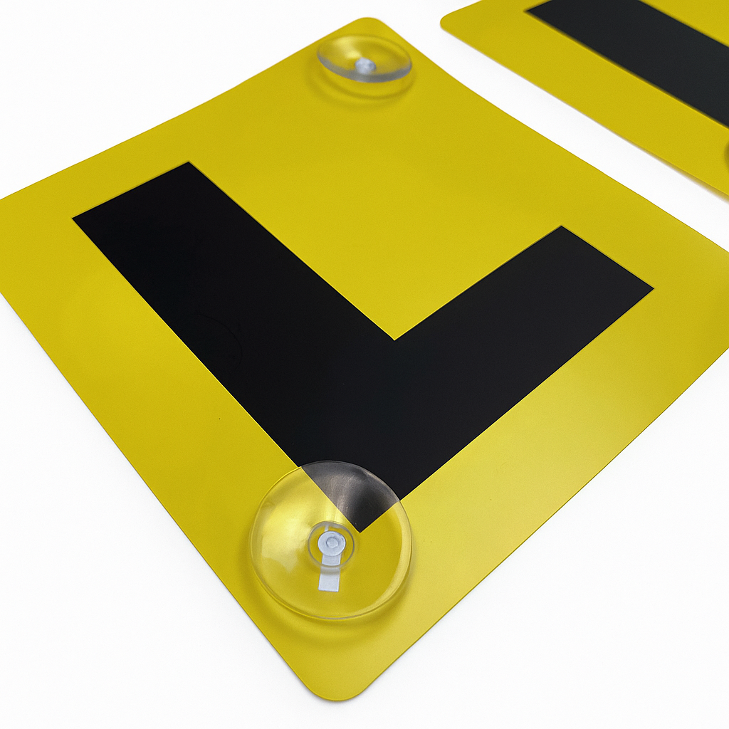 2x LEARNER L PLATES Stay-Put Suction Disks Car Window Signs VIC WA Price