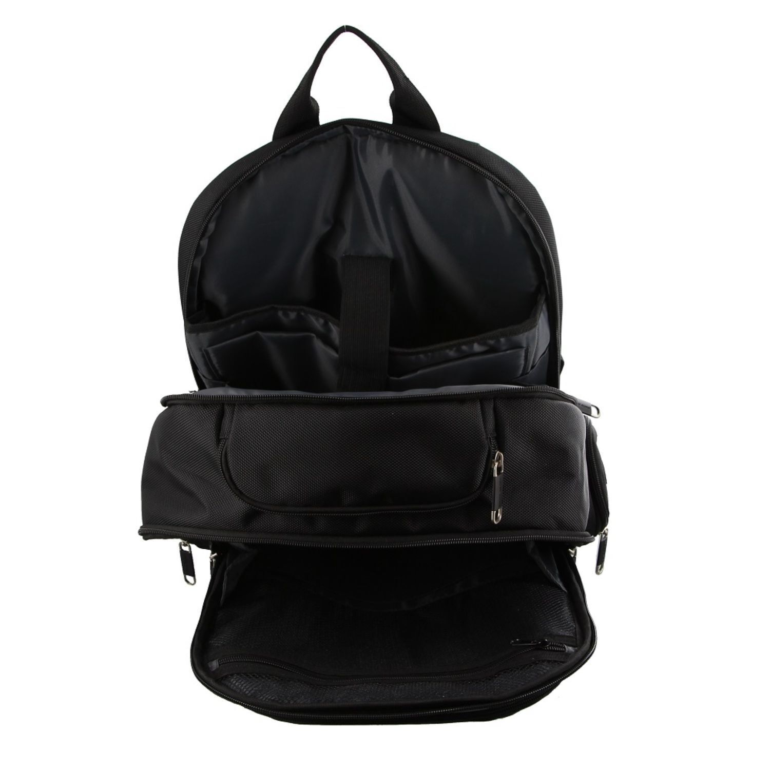 30L Pierre Cardin Large Padded Backpack Bag w Laptop Sleeve Travel Luggage - Black Price