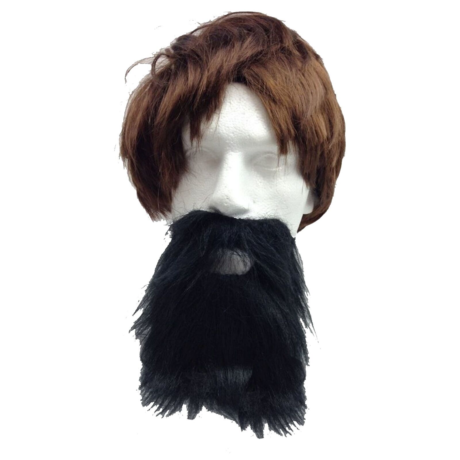 2pc Set Black Jumbo Afro Wig + Party Beard Moustache Costume Fancy Dress Fake Hair Price