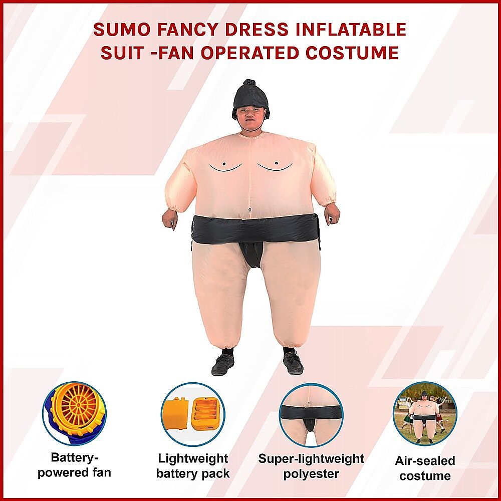 SUMO Fancy Dress Inflatable Suit -Fan Operated Costume Price