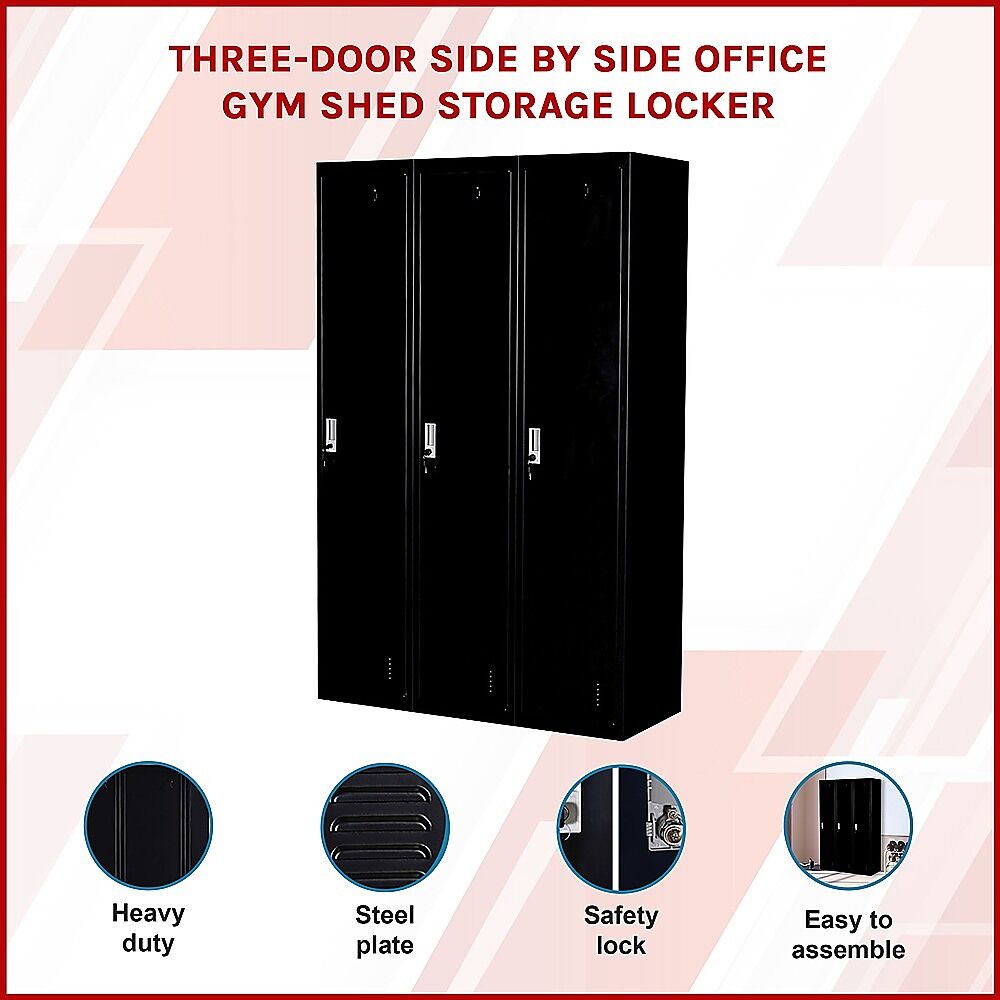 Three-Door Side by Side Office Gym Shed Storage Locker Price