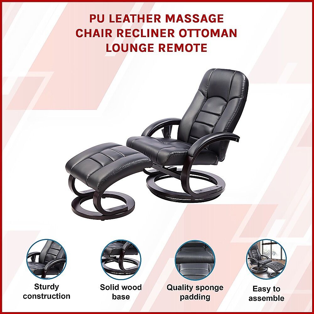 PU Leather Massage Chair Recliner Ottoman Lounge Remote Price