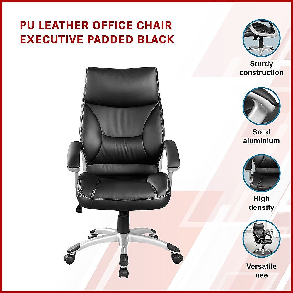 PU Leather Office Chair Executive Padded Black Price