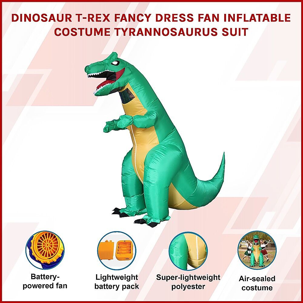 Dinosaur T-Rex Fancy Dress Fan Inflatable Costume Tyrannosaurus Suit Price