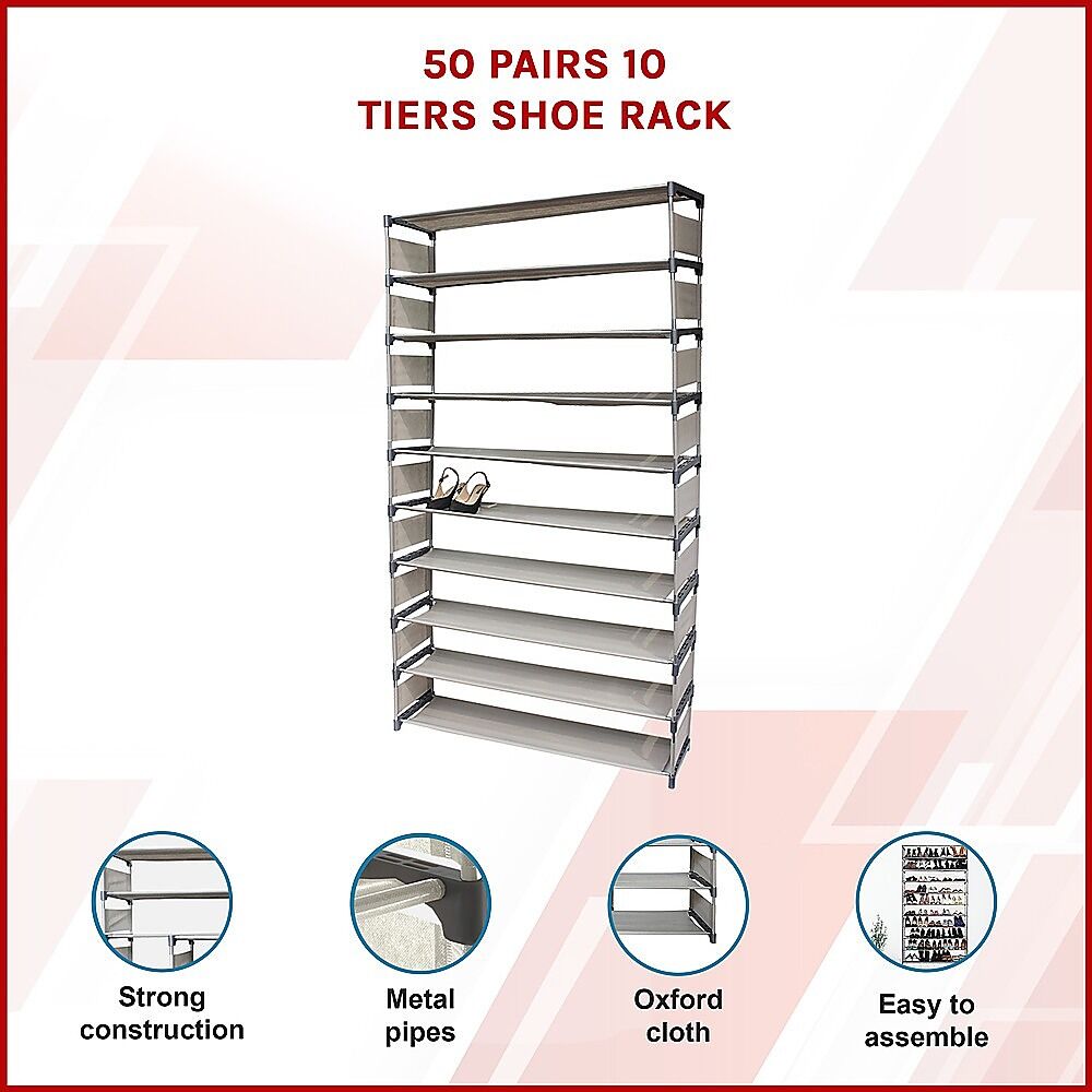 50 Pairs 10 Tiers Shoe Rack Price