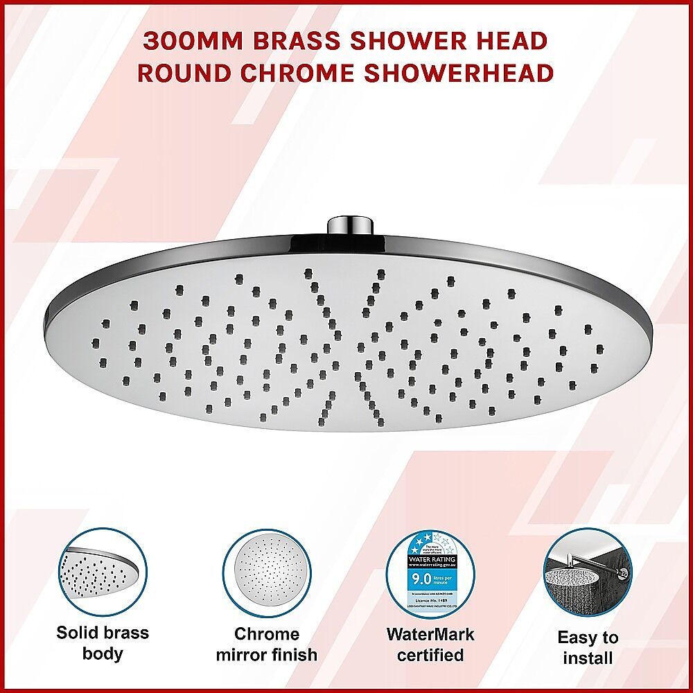 300mm Brass Shower Head Round Chrome Showerhead Price