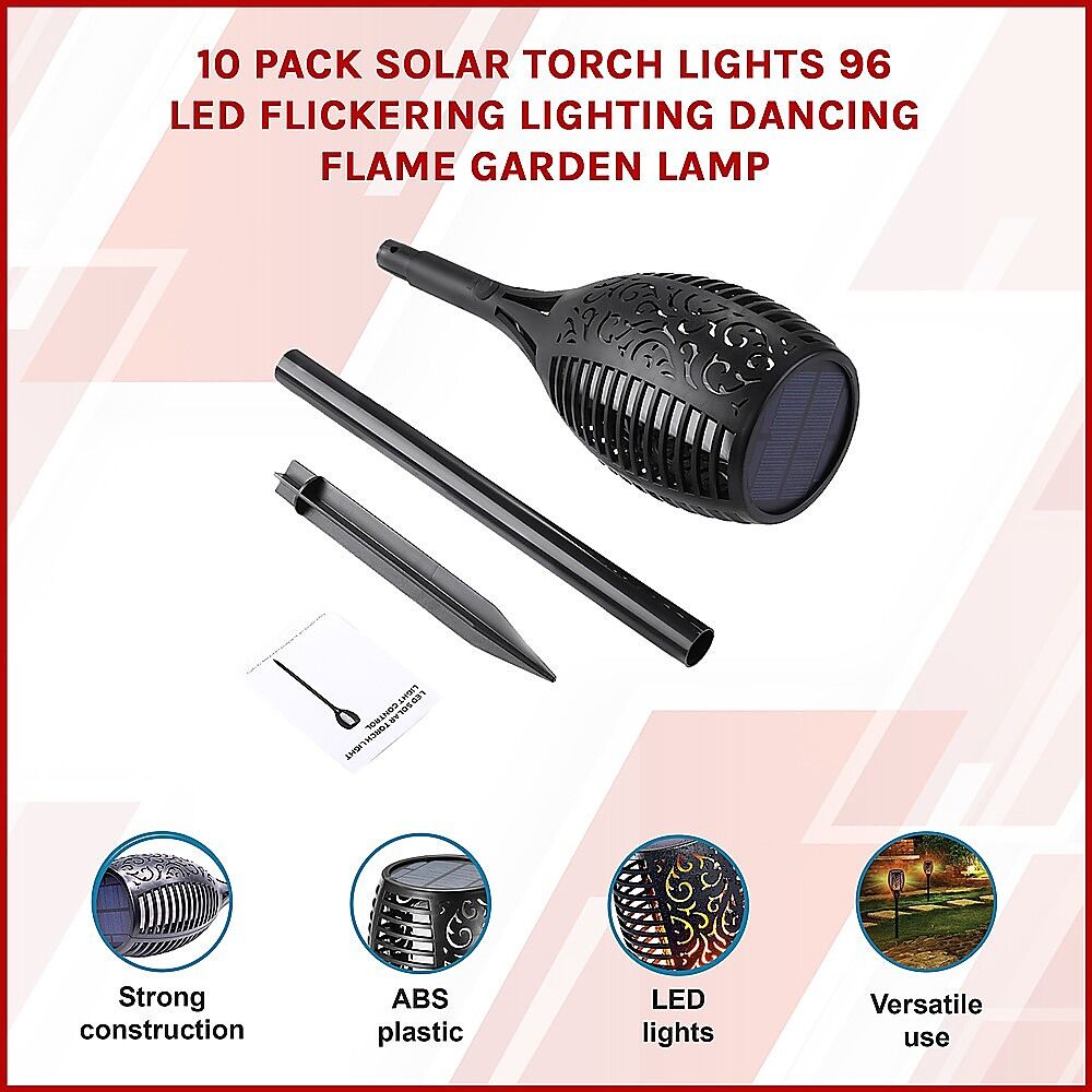 10 Pack Solar Torch Lights 96 LED Flickering Lighting Dancing Flame Garden Lamp Price