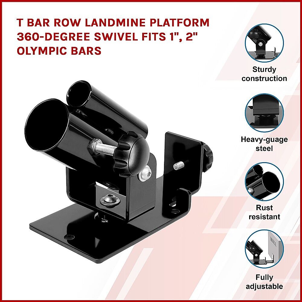 T Bar Row Landmine Platform 360-degree Swivel Fits 1", 2" Olympic Bars Price