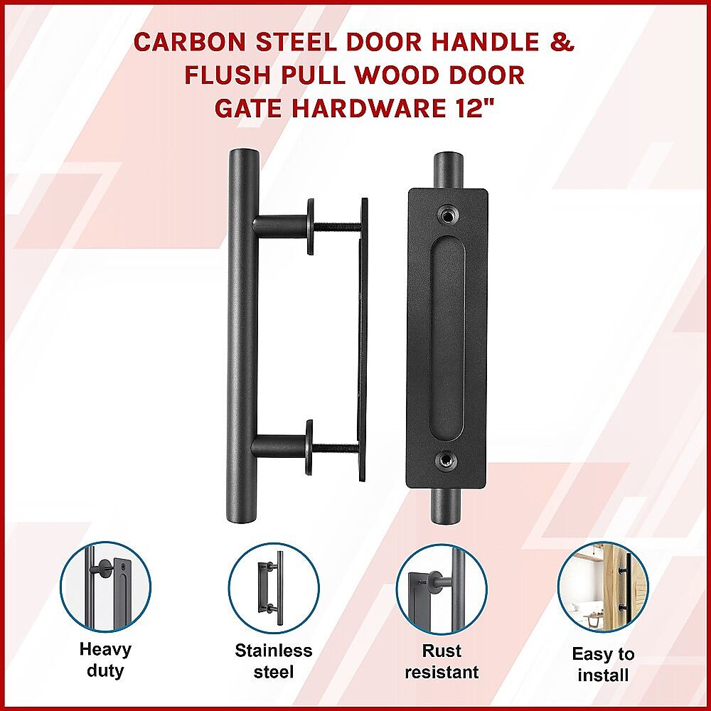 Carbon Steel Door Handle & Flush Pull Wood Door Gate Hardware 12" Price