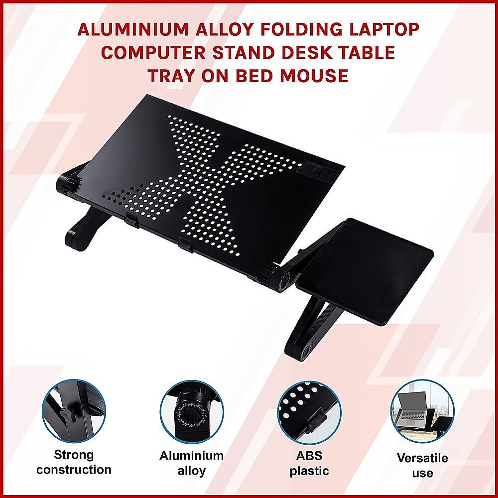Aluminium Alloy Folding Laptop Computer Stand Desk Table Tray On Bed Mouse Price