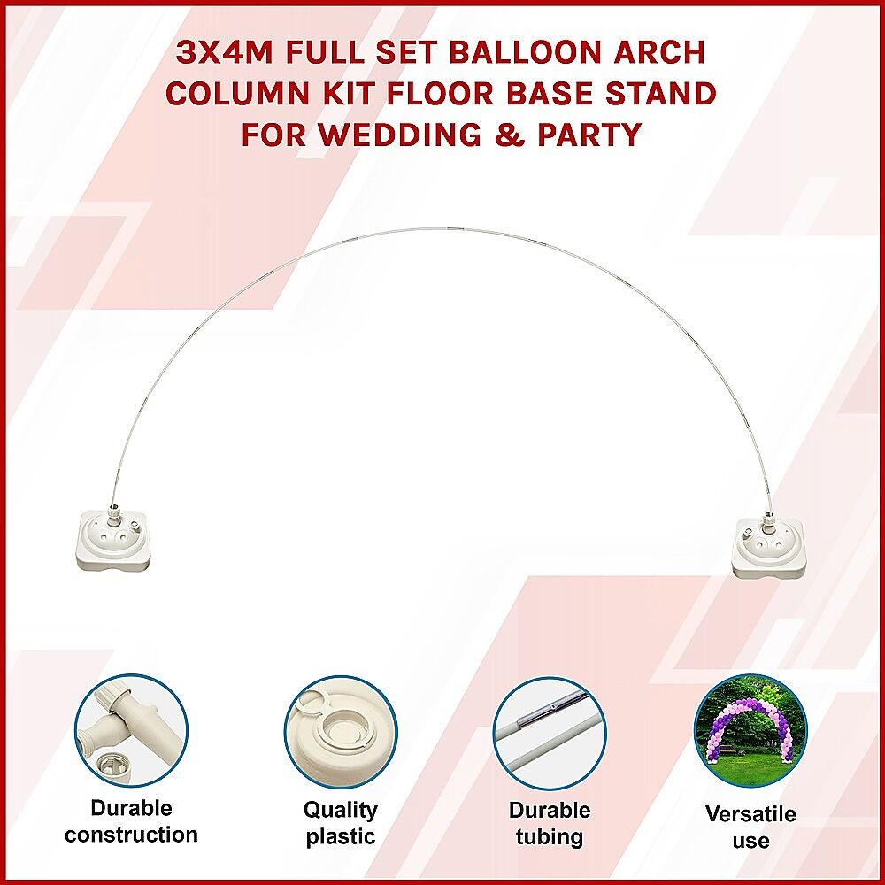 3x4m Full Set Balloon Arch Column Kit Floor Base Stand For Wedding & Party Price