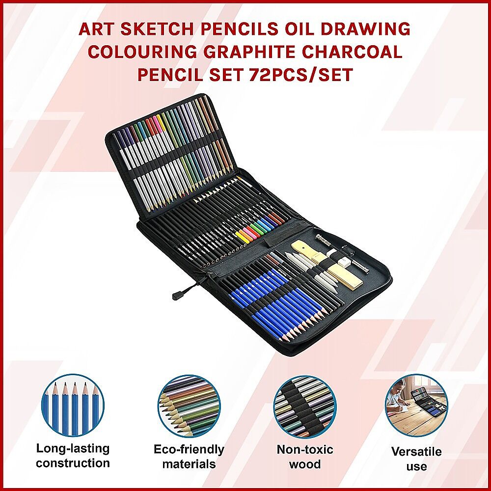 Art Sketch Pencils Oil Drawing Colouring Graphite Charcoal Pencil Set 72pcs/set Price