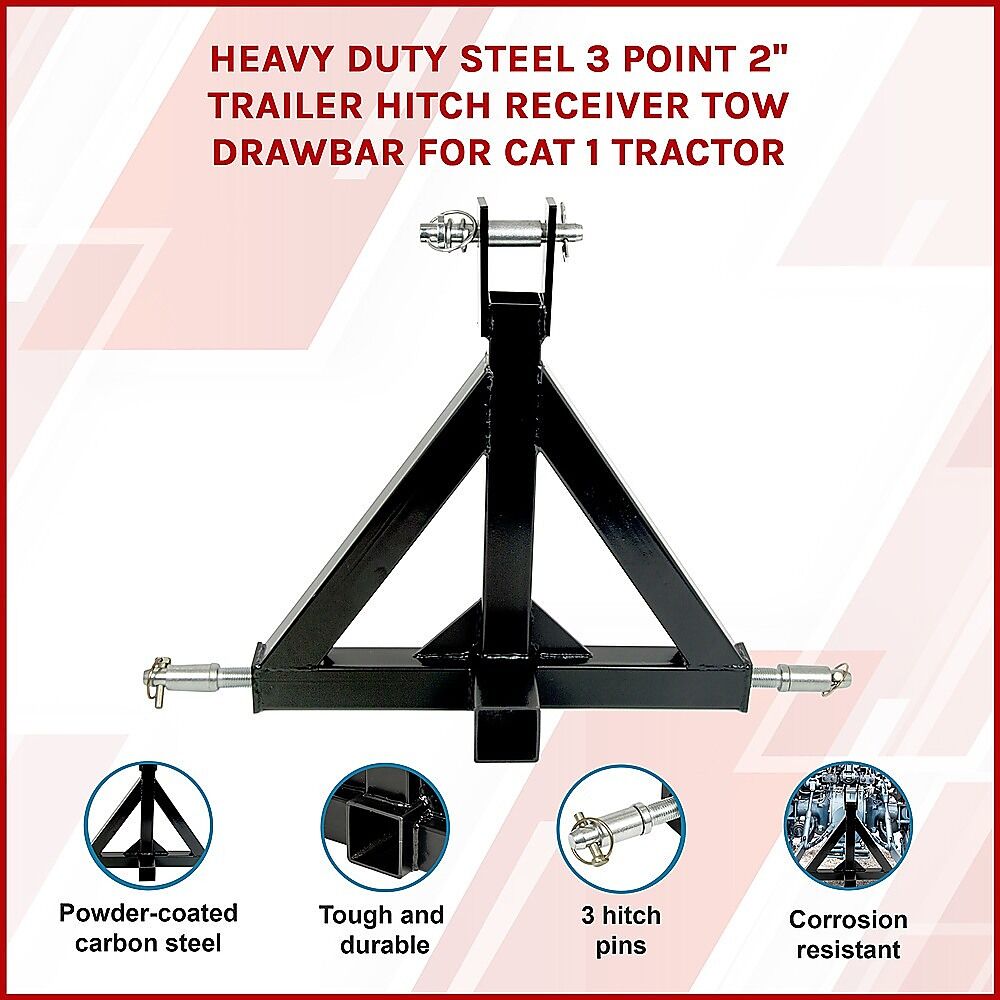 Heavy Duty Steel 3 Point 2" Trailer Hitch Receiver Tow Drawbar For Cat 1 Tractor Price