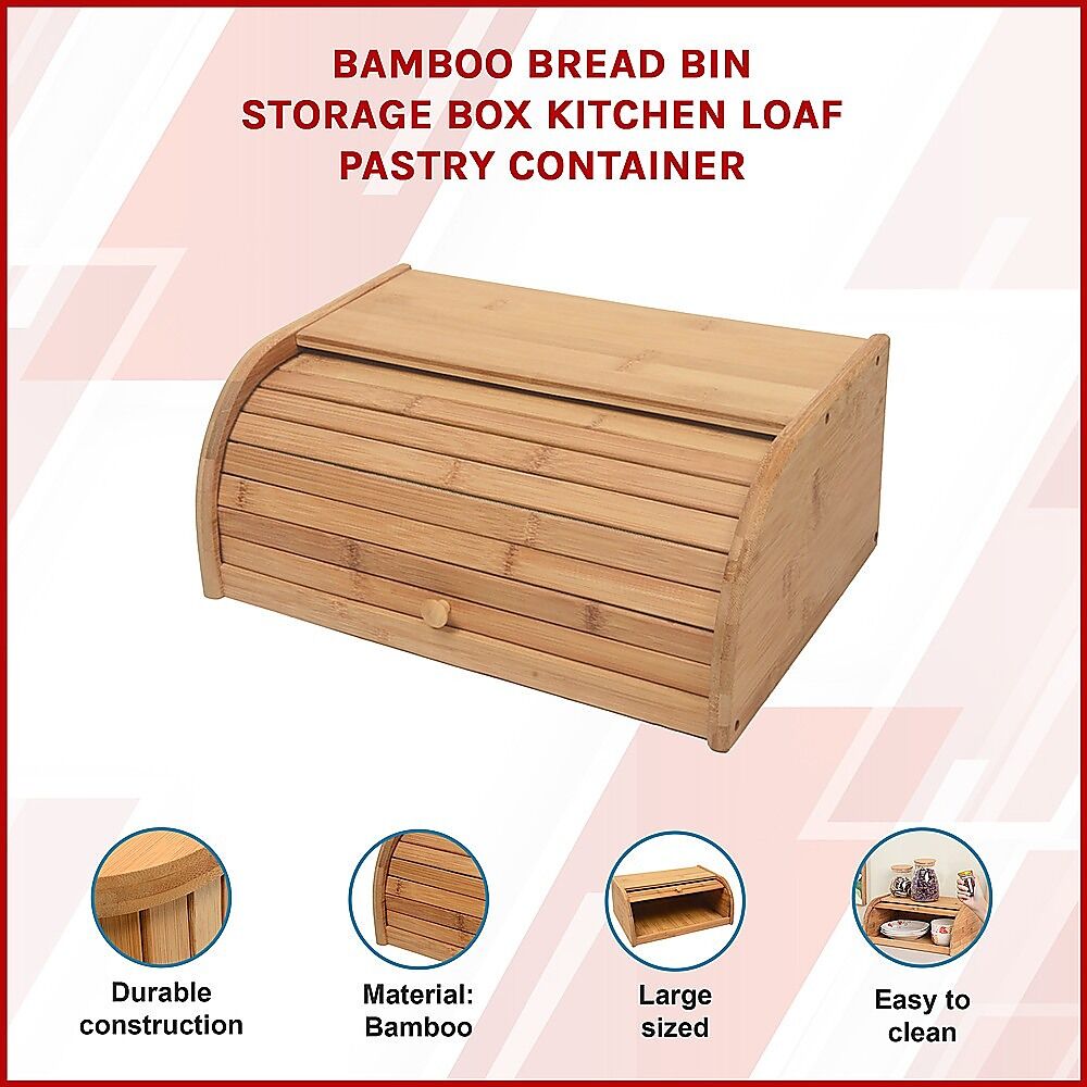 Bamboo Bread Bin Storage Box Kitchen Loaf Pastry Container Price