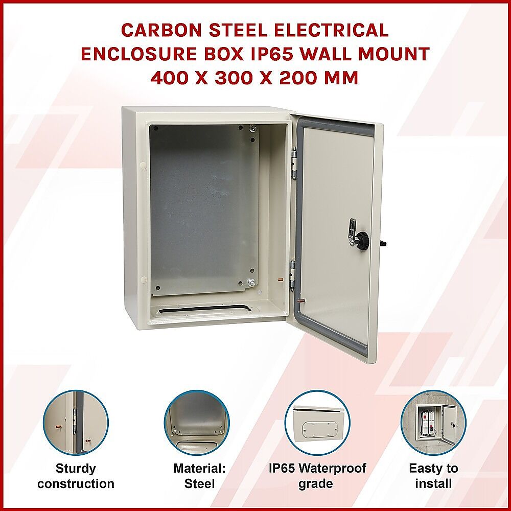 Carbon Steel Electrical Enclosure Box IP65 Wall Mount 400 x 300 x 200 mm Price