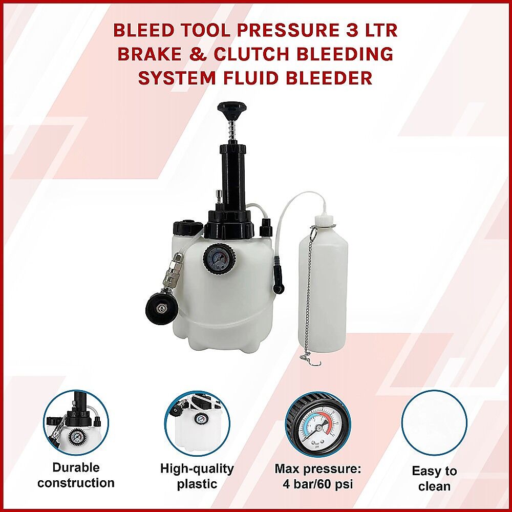 Bleed Tool Pressure 3 ltr Brake & Clutch Bleeding System Fluid Bleeder Price